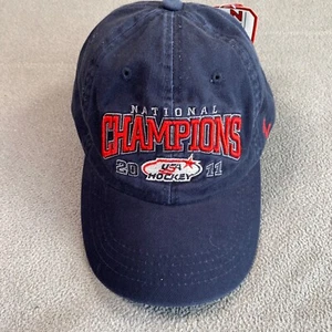 2011 USA Hockey National Champions Hat Baseball Cap Adjustable Hook & Loop Blue - Picture 1 of 6