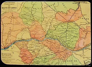 COLOUR Glass Magic Lantern Slide MAP OF THE LOIRE C1890 FRANCE - Picture 1 of 2