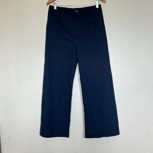 Mauve Anthropologie Colette Wide Leg Trouser Pants Size 32 Blue Preppy Casual - Picture 1 of 7