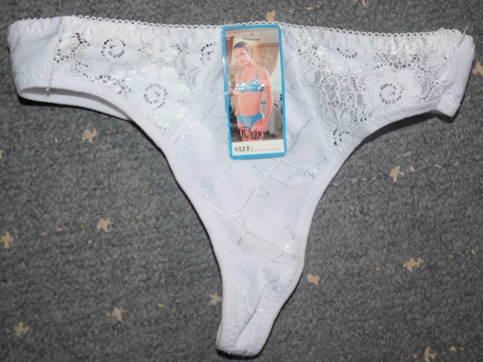 Slip String Tanga Gr XXS weiß mit Spitzeneinsatz NEU "Lormar" - Bild 1 von 1