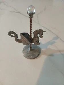 Spoontiques Pewter 1988 Dragon On Carousel  tri color pole - Picture 1 of 4