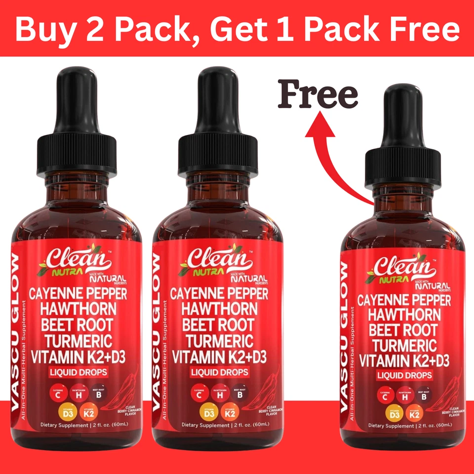 PACK de 3 gotas líquidas de vitamina K2+D3 de cúrcuma raíz de remolacha espino pimienta de cayena 60 ml Foto 1 de 4