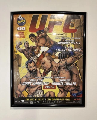 UFC #181 Poster Signatures COA From JSA Lawler Hendricks Pettis Melendez - Image 1 of 4