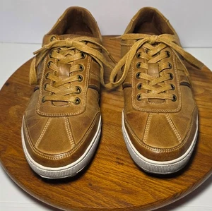 Kenneth Cole Reaction Mens Brown Leather Casual Lace Up Sneakers Size 8 - Picture 1 of 15