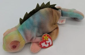 Ty Beanie Baby Original - Iggy the Iguana (Tie-Dyed, No Tongue) Geburtsdatum: 12. August 1997 - Bild 1 von 3