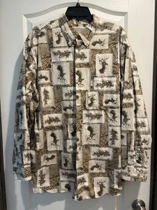 Roundtree Yorke Authentic Outfitters Mens Buck Hunting Button Front Shirt Sz XL - Picture 1 of 4