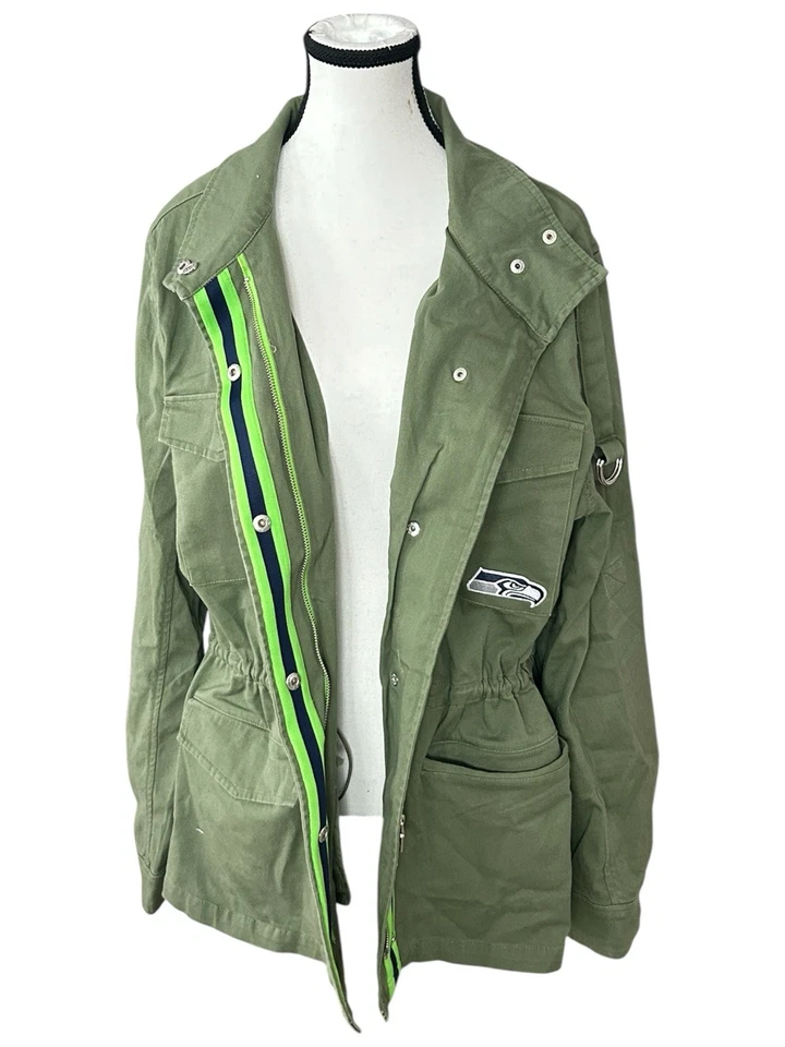 WEAR by Erin Andrews NFL Seahawks Utility Jacket XL Army Green Foto 1 de 4