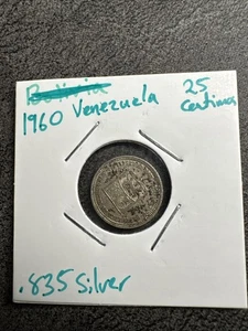 Venezuela - 1960 Silver 25 Cent. AU. Non Magnetic. - Picture 1 of 5