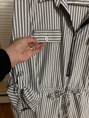 Vestido para mujer Mlle Gabrielle talla grande a rayas con cordón manga 3/4 talla 3X Foto 1 de 4