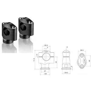 RIZOMA HANDLEBAR RISERS FOR KTM 990 ADVENTURE 06-12 BLACK - Picture 1 of 1