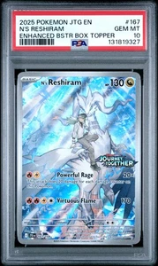 Pokémon N's Reshiram (viaje juntos estampado) 167/159 - 2025 JTG EN - PSA 10 - Imagen 1 de 2