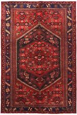 Hand-Knotted Vintage Red Tribal 4'5X6'9 Farmhouse Boho Decor Oriental Rug Carpet