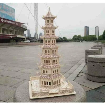 Rompecabezas 3D Madera China Torre Leifeng Modelo Hágalo Usted Mismo Simulación Construcción Niños Juguete Foto 1 de 4