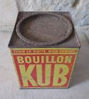 Vintage KUB tin box Bouillon broth french France vintage old vtg yellow