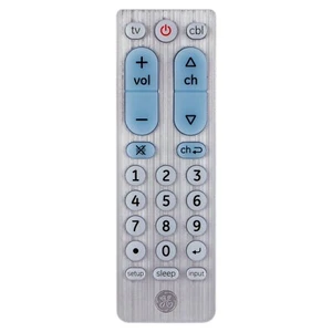 GE 2-Dispositivos CONTROL REMOTO UNIVERSAL Plata Cepillada | Reproductor de barra de soba con cable de TV - Imagen 1 de 1