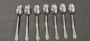 EKCO Stainless Chevron Iced Tea Spoons Made USA Set of 7 - Picture 1 of 7