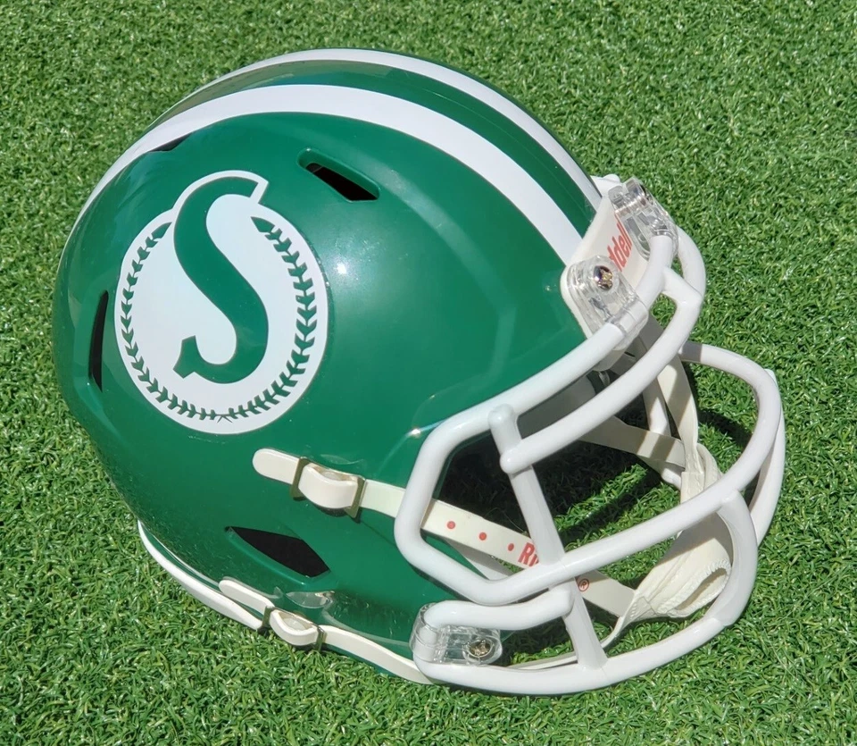 CASCO MINI VELOCIDAD FÚTBOL AMERICANO ESTILO 1979-84 SASKATCHEWAN ROUGHRIDERS Foto 1 de 1