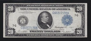 US 1914 $20 FRN Chicago District Type C FR 991c VF (138) - Picture 1 of 2