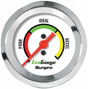 EcoGauge 2" White w/ Chrome Bezel & Bracket Sunpro CP8221 Authorized Distributor - Picture 1 of 1