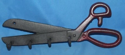 Rustic Cast Iron Scissors Shears Wall Mount Key Rack - Image 1 of 2