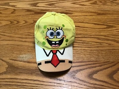 Bob Esponja Pantalones Cuadrados Amarillo Ajustable Gorra Béisbol Juvenil Nickelodeon Usado Foto 1 de 3