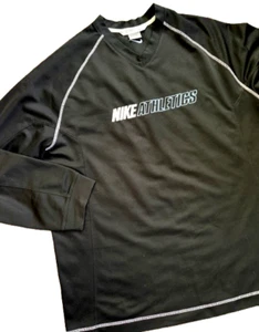 Nike Athletics Vintage Y2K Tee Athletic Silver Tag Spellout Logo Men's XL Black - Picture 1 of 8