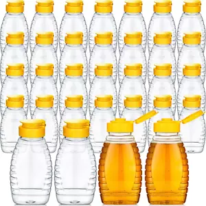 Eccliy 32 Pcs 8.8 Oz Clear Plastic Honey Jar Empty Honey Bottles with Caps - Picture 1 of 12