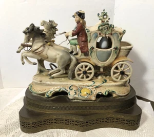 Antique Horse Carriage Stage Coach Night Lamp / Television Lamp - Picture 1 of 6