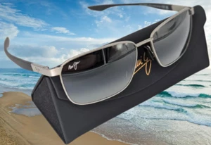 Maui Jim Kaala MJ856-17 Polarized Sunglasses Silver UV Protection Men's New - Picture 1 of 6
