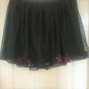 JUSTICE Girls Embellished Hem Tutu Skort Black Size 1XL - Picture 1 of 3