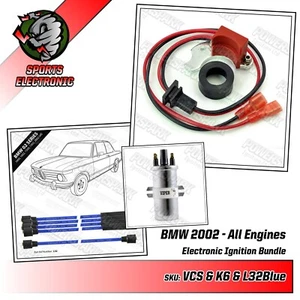 BMW 2002 Electronic Ignition Kit Viper Dry Coil Blue 8mm Silicone HT Leads - Bild 1 von 10