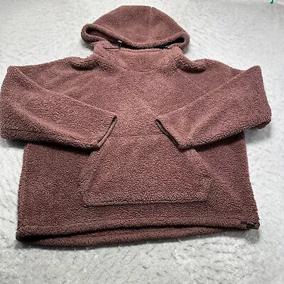 Victoria's Secret ROSA Sherpa Sudadera con Capucha Púrpura Cuello Alto Mujer Talla Mediana M Foto 1 de 4