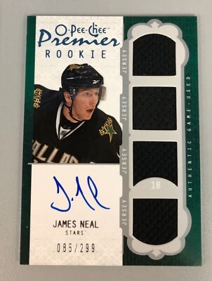 James Neal 2008-09 O-Pee-Chee Premier Rookie Jersey Auto #53 #ed/299 - Image 1 of 2