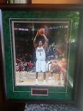 Brandon Jennings Autographed Framed Photo 25x31 Rookie Record 55 Points 11-14-09