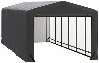 ShelterTube Wind and Snow-Load Rated Garage, 10x27x8 Gray - Image 1 of 4