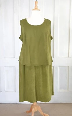 FLAX Women's Corduroy 2 Piece Top & Skirt  Plus Size 3G - Image 1 of 4
