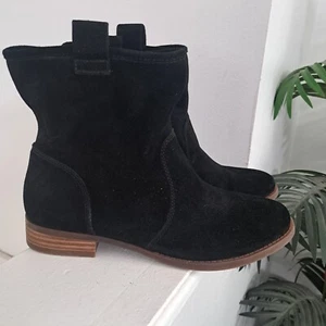 Sole Society Black Suede Leather Natasha Boots Booties Pull On Women's 8 NWOT - Picture 1 of 14