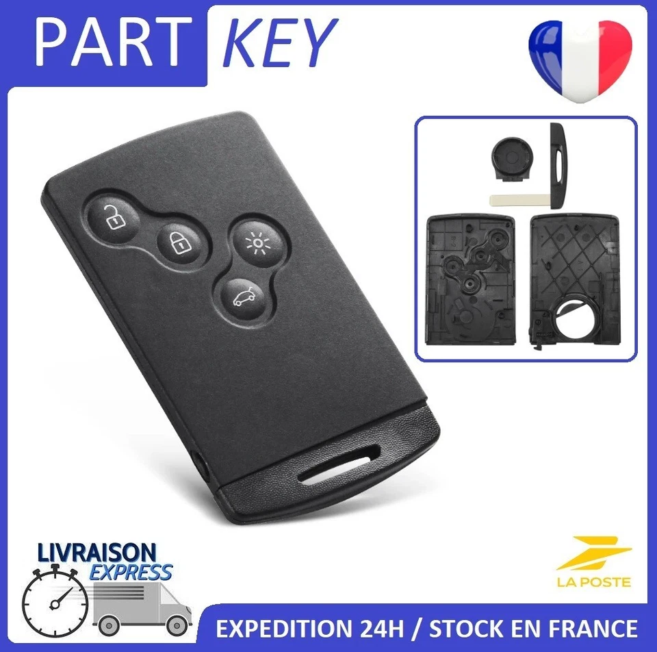 coque carte clé Renault Clio 4 Megane 3 Laguna 3 Scenic 3 Captur Koleos 4 bouton