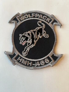 USMC HMH-466 WOLFPACK tinsel patch CH-53 SEA STALLION HEAVY HELICOPTER SQAUDRON - Picture 1 of 2