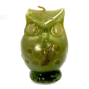 Counterpoint Jade Green Owl Shaped 3.5 Inch Candle Made in Japan - Imagen 1 de 10
