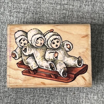 Estampida de goma para bebés de nieve estampida de goma de madera A1065E Foto 1 de 4