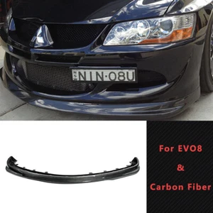 Divisor de labios de parachoques delantero estilo D para Mitsubishi Evolution Evo 8 fibra de carbono - Imagen 1 de 11