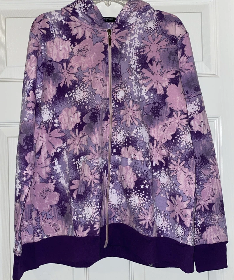 🌸Nueva con etiquetas Chaqueta con capucha de Jason Maxwell Talla: M (8/10) Púrpura/Rosa $40 Minorista🌸 Foto 1 de 3