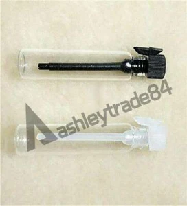50 1ml/2ml/3ml tapa negro/blanco VACÍO PEQUEÑO VIDRIO MUESTRA FRASCO - Imagen 1 de 3