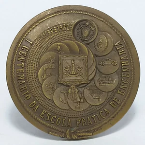 SCUOLA PRATICA MILITARE/INGEGNERIA 1880-1980 1° Centenario Medaglia Bronzo - Foto 1 di 5