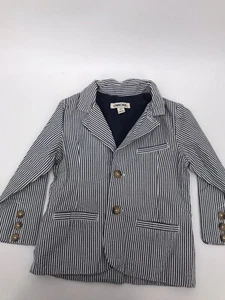 Cherokee Seersucker Gentleman’s Cotton Blazer Toddler Boy 3T Lined Navy Striped - Picture 1 of 4