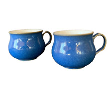 NEW 2 Denby Imperial Blue Flat Cups_Made in England_RARE