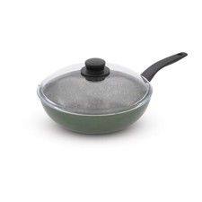 SALTAPASTA CON COPERCHIO 24 cm WOK PIU' COPERCHIO IN VETRO ANTIADERENTE Mamù