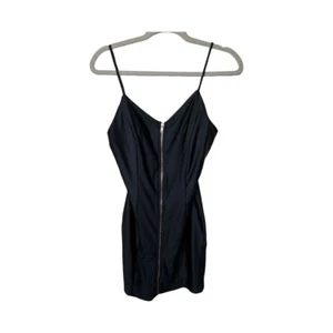 Iris Navy Blue Zip-Front Mini Dress - Picture 1 of 6