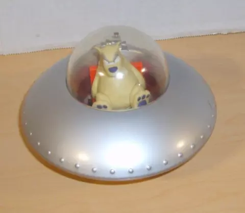 DISNEY Club Penguin Herbert Bear Figure Friction UFO Alien Space Ship JAKKS 2009 Cover